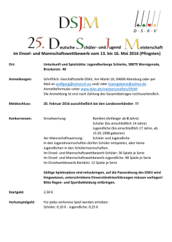 im Einzel- und Mannschaftswettbewerb vom 13. bis 16. Mai