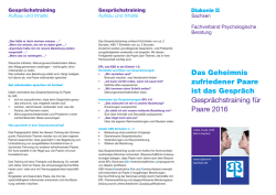 Gesprächstraining für Paare 2016