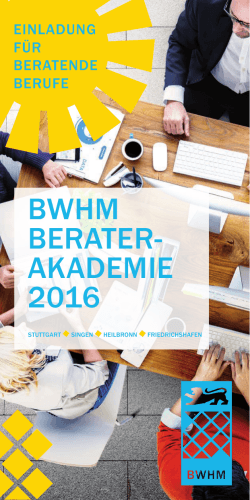 Programmflyer Beraterakademie 2016 - BWHM