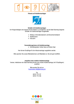 Hinweis auf Induktionsanlagen