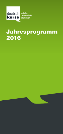 Jahresprogramm 2016