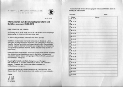 Infos zum Beratungstag - Elternsprechtag am Freitag, 26.02.2016