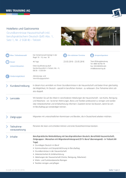 Grundkenntnisse Hauswirtschaft inkl