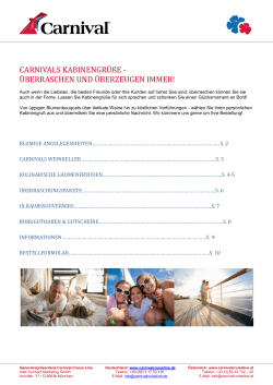 CARNIVALS KABINENGRÜßE - Carnival Cruise Lines