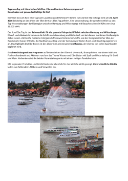 Exclusive Angebote zum Kurs Elbe Tag 2016