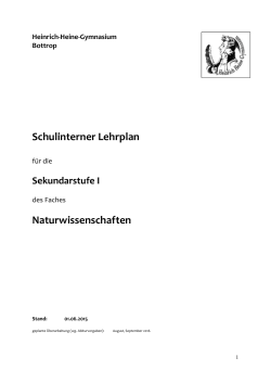 Curriculum Biologie SI - Heinrich Heine Gymnasium Bottrop