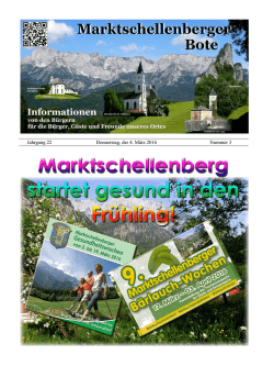 Jahrgang 22 Donnerstag, der 4. M&auml;rz 2016 Nummer 3
