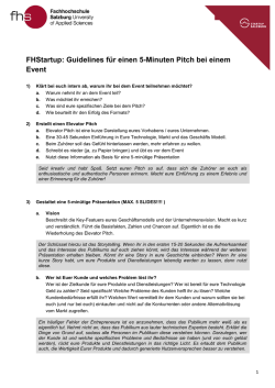 FHStartup: Guidelines f&uuml;r einen 5