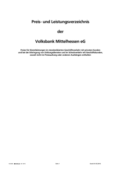 Preis- und Leistungsverzeichnis