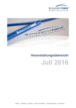 Juli 2016 - Management Circle AG