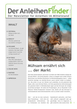 EDITORIAL M&uuml;hsam ern&auml;hrt sich der Markt - Anleihen