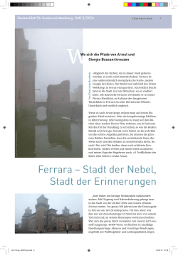 Ferrara – Stadt der Nebel, Stadt der Erinnerungen