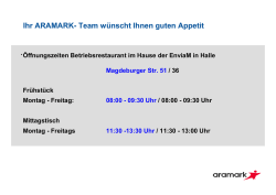 Ihr ARAMARK- Team w&uuml;nscht Ihnen guten Appetit