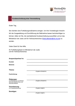 Vorschlag f&uuml;r Tagungsthemen
