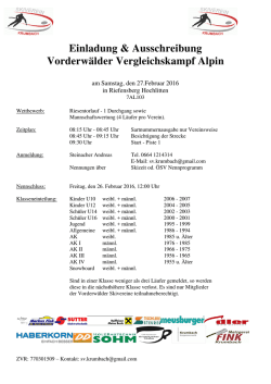 Ausschreibung Vorderwälder 2016