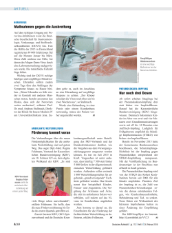 Ma&szlig;nahmen gegen die Ausbreitung F&ouml;rderung kommt voran Nur
