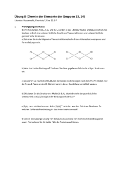 Übung 8 (Chemie der Elemente der Gruppen 13, 14)