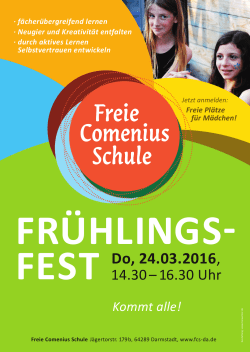 Plakat zum - Freie Comenius Schule Darmstadt