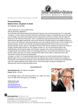 Ich glaub` es hackt 23. Februar um 20 Uhr
