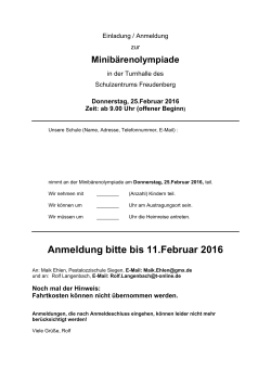 Anmeldung bitte bis 11.Februar 2016 - Kreis Siegen