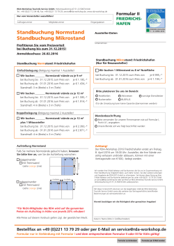 Standbuchung Norm-& Mikrostand Friedrichshafen - RDA