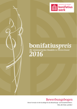 bonifatiuspreis - Bonifatiuswerk