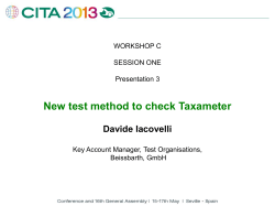 New test method to check Taxameter Davide Iacovelli