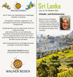 Sri Lanka - Wagner Reisen