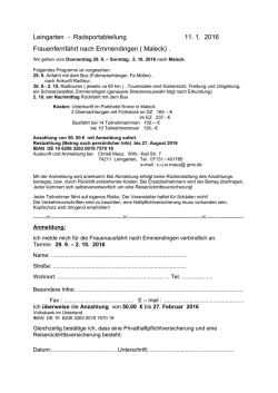 Info und Ausschreibung zur Anmeldung