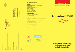 ProArbeit 2016 Flyer - Landesstelle für Suchtfragen