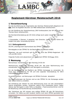 Reglement Kärntner Meisterschaft 2016