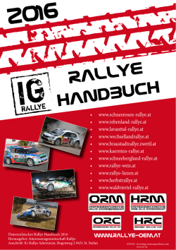 IG Rallye Handbuch 2016 - &Ouml;sterreichische Rallye