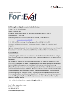 Einf&uuml;hrung in partizipative Ans&auml;tze in der Evaluation