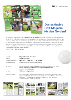 Mediadaten Ortspreis - FORE! - Das Golfmagazin für den Norden!