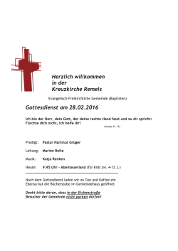 Gottesdienst am 28.02.2016 - Evangelisch
