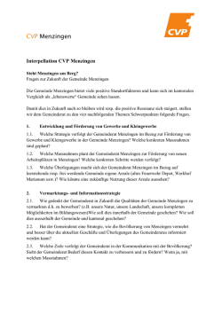 Interpellation CVP Menzingen