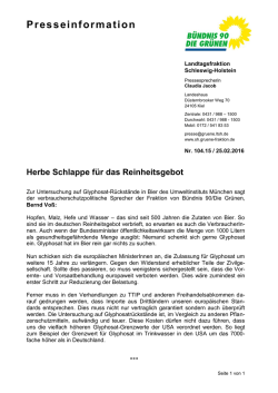 Herbe Schlappe f&uuml;r das Reinheitsgebot