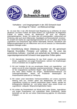 Verhaltenscodex JSG Schweich/Issel