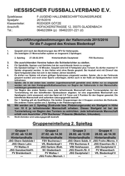 Durchf&uuml;hrungsbestimmungen der Hallenrunde 2015/2016 f&uuml;r die F