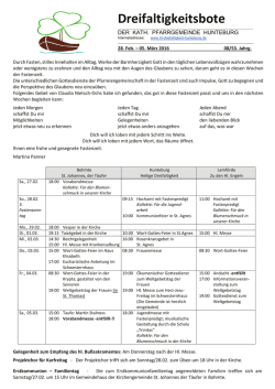Dreifaltigkeitsbote - Kirchengemeinde Hl. Dreifaltigkeit Hunteburg