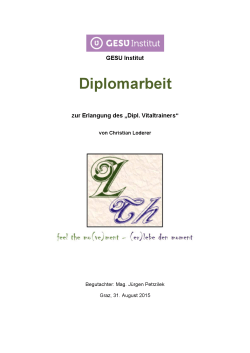 Diplomarbeit Vitaltrainer