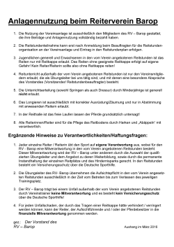 Hinweise zur Anlagennutzung