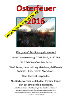 Die &bdquo;neue&ldquo; Tradition geht weiter! - Werbekreis Burlo
