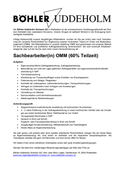 Geht an: - böhler-uddeholm schweiz ag