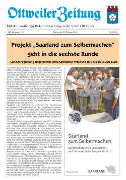 Projekt „Saarland zum Selbermachen“ geht in - wittich