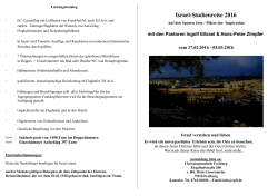 Israel-Studienreise 2016 - Christengemeinde Freiburg