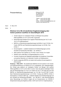 Pressemitteilung - Klöckner & Co SE