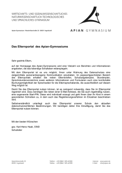 Information zum Elternportal