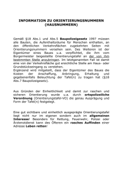 information zu orientierungsnummern