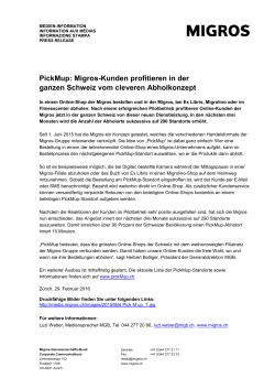 PickMup: Migros-Kunden profitieren in der ganzen Schweiz vom